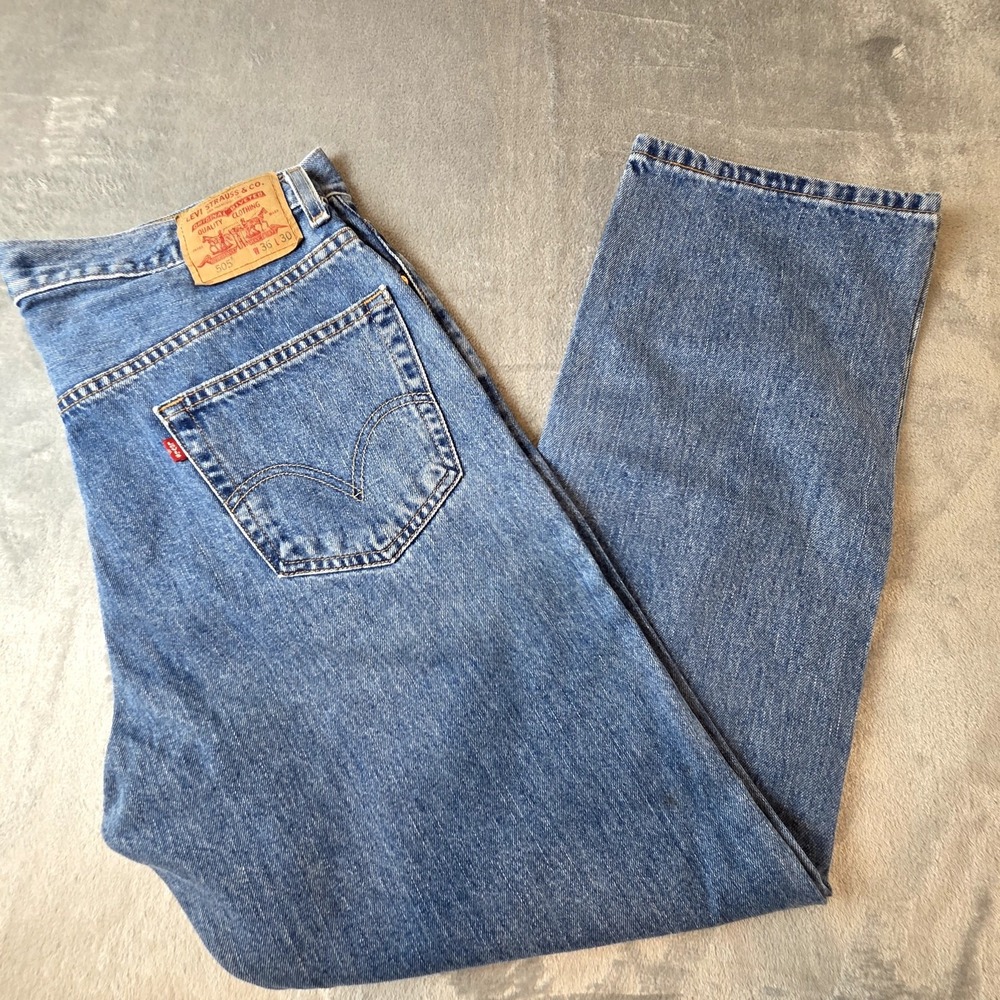 Levi's 505‎ Regular Fit Jeans Mens 36x30 Blue Good Straight Leg Denim Cotton